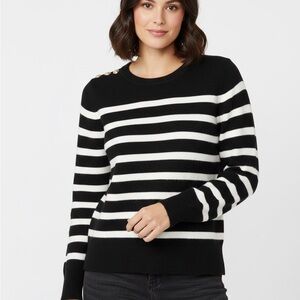 Inner Circle Black and White Striped Sweater Women’s Size XL NWOT